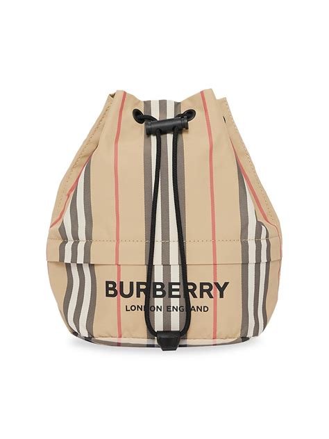 Burberry Phoebe Icon Stripe Drawstring Bucket Bag